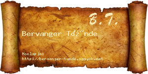 Bervanger Tünde névjegykártya